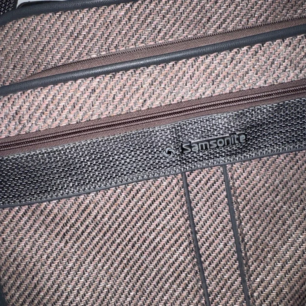 Vintage Samsonite Silhouette Tweed Carry On Bag Brown Travel Shoulder Flight Bag